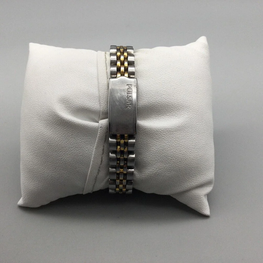 Vintage Pulsar V733-X003 Womens Watch 23mm Two Tone Day Date New Battery 6.25